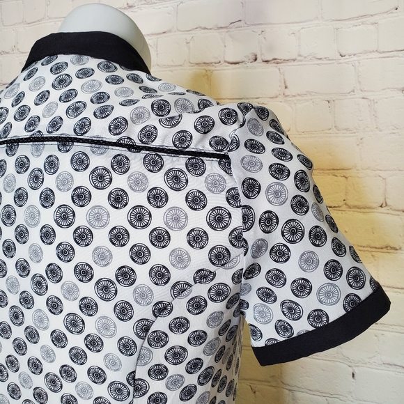 Jason Wu Retro Print Wheel Dress With Collar Size XS - Picture 7 of 10